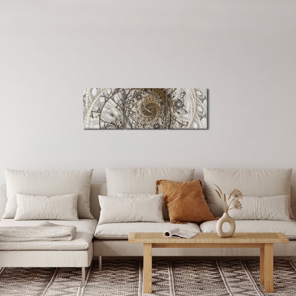 Obraz ornamentalního umění (s hodinami) (90x30 cm)