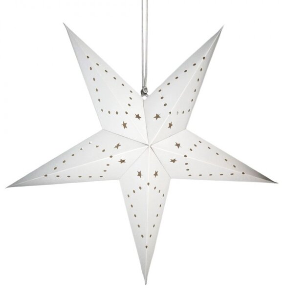 Vánoční papírová hvězda pěticípá STARLET 35 cm, bílá