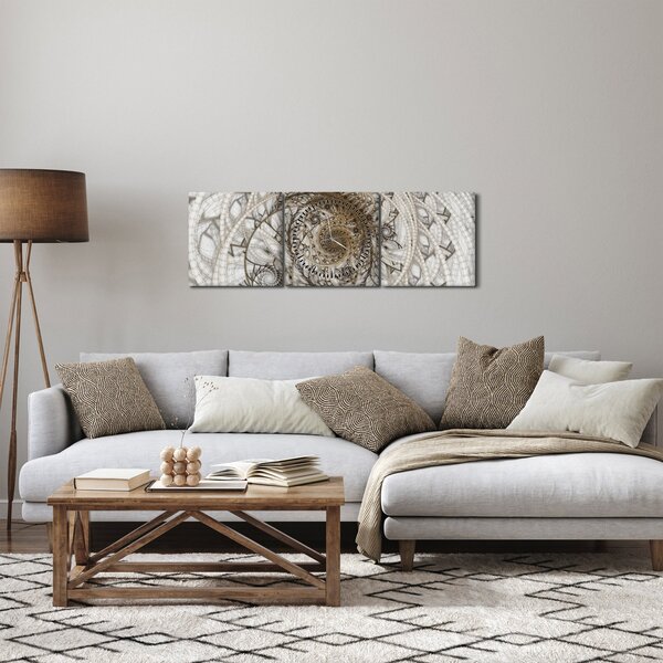 Obraz ornamentalního umění (s hodinami) (90x30 cm)