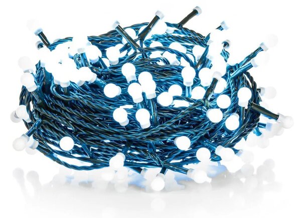 Vánoční LED řetěz s kuličkami - Cherry, 100m, 600 LED diod, studená bílá