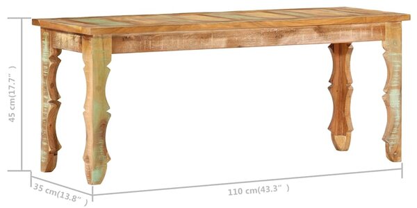 Lavice 110 x 35 x 45 cm masivní recyklované dřevo 286485