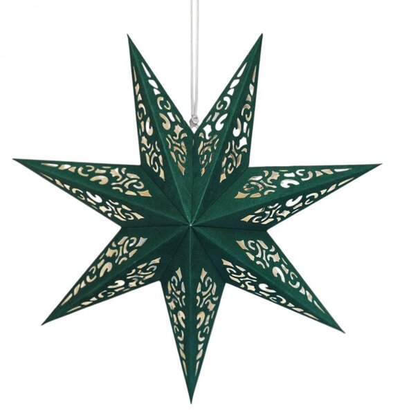 Vánoční papírová hvězda sedmicípá STARLET DELUXE 35 cm, zelená