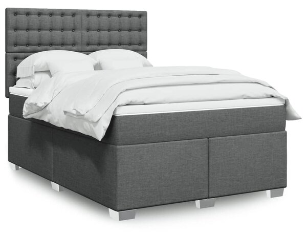 Box spring postel s matrací tmavě šedý 140 x 190 cm textil 3290498