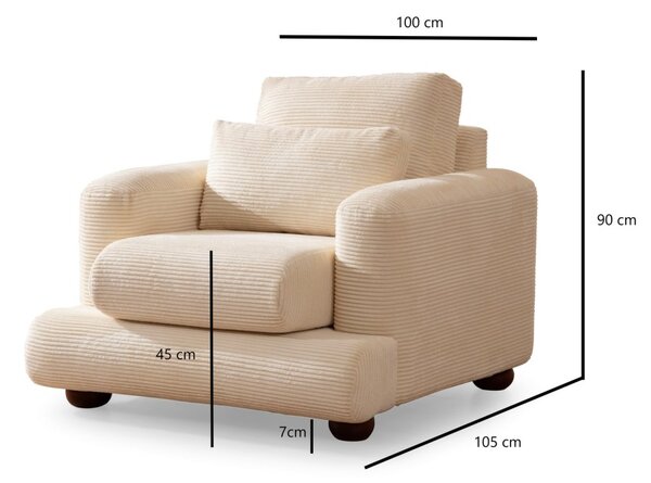 Hanah Home Designové křeslo River béžové