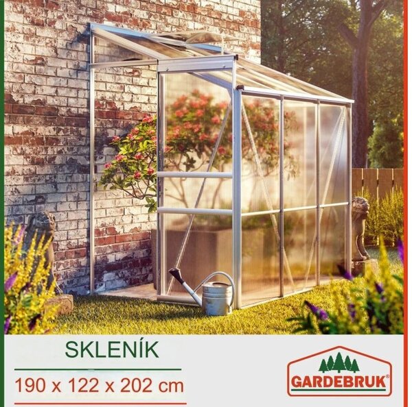 Deuba Zahradní boční skleník 190x122x202 cm + základna