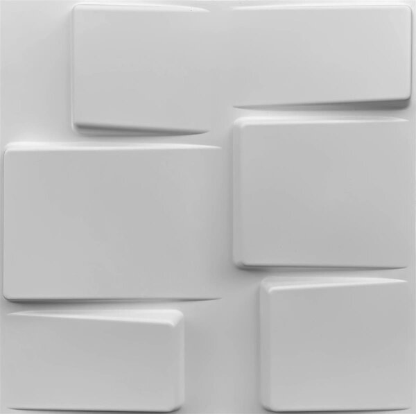 Obkladové panely 3D PVC TETRIS bílý D098W, cena za kus, rozměr 50 x 50 cm, , IMPOL TRADE