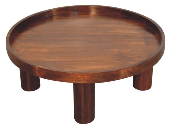 Konferenční stolek Crescent v kaštanovém odstínu, 80 × 80 × 31 cm