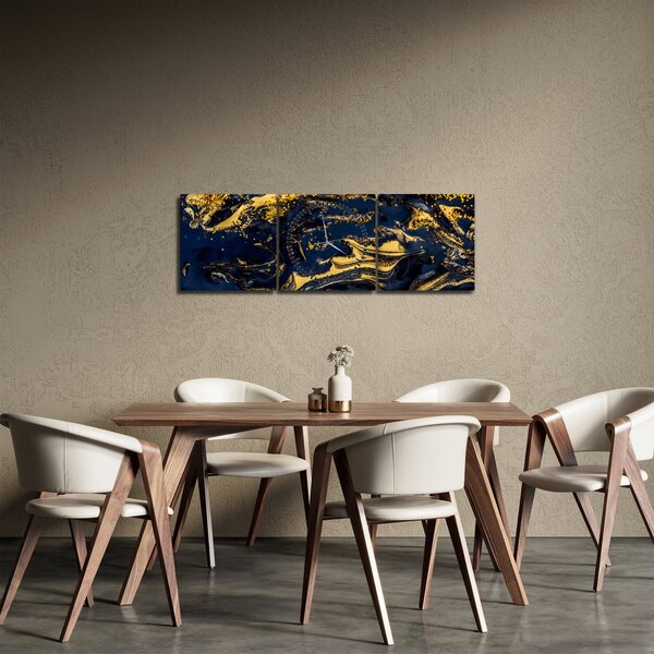 Obraz abstrakce (s hodinami) (90x30 cm)