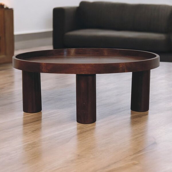 Konferenční stolek Crescent v kaštanovém odstínu, 80 × 80 × 31 cm