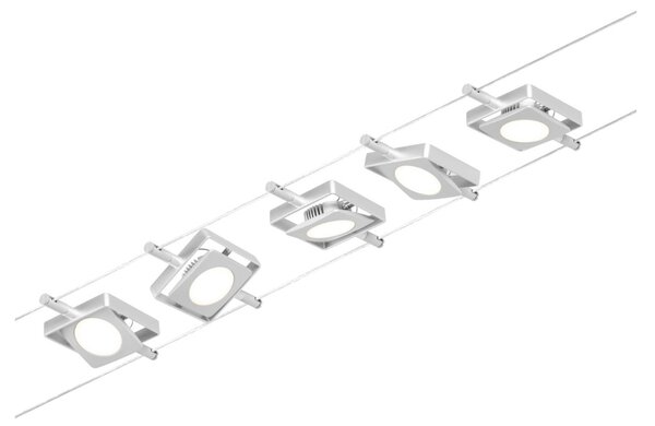 P 94420 LED lankový systém MacLED základní sada 5x4,5W 3000K 230/12V matný chrom/chrom - PAULMANN