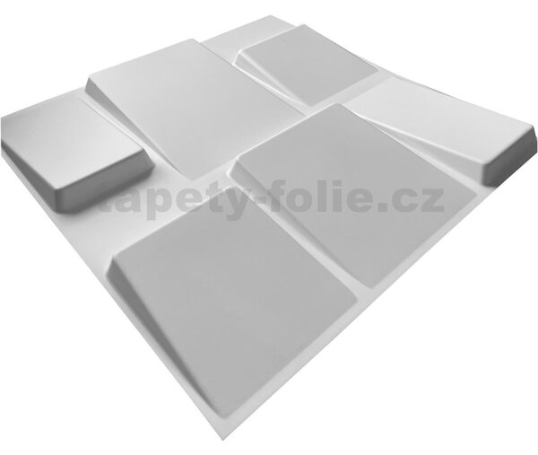 Obkladové panely 3D PVC TETRIS bílý D098W, cena za kus, rozměr 50 x 50 cm, , IMPOL TRADE