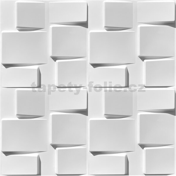 Obkladové panely 3D PVC TETRIS bílý D098W, cena za kus, rozměr 50 x 50 cm, , IMPOL TRADE
