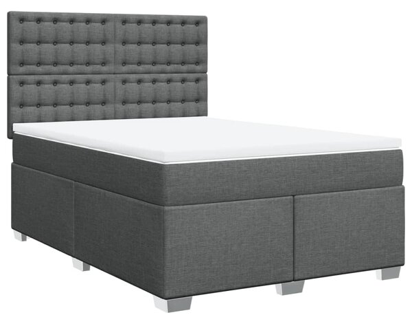 Box spring postel s matrací tmavě šedý 140 x 190 cm textil 3290498
