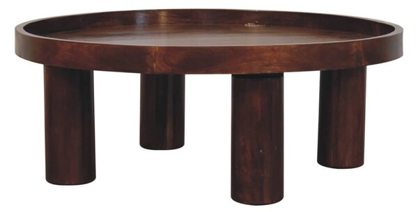 Konferenční stolek Crescent v kaštanovém odstínu, 80 × 80 × 31 cm