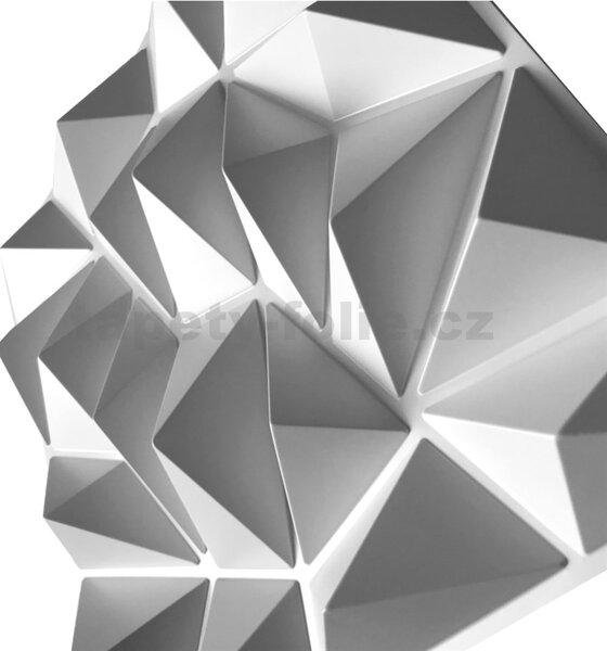 Obkladové panely 3D PVC DIAMANT malý bílý rozměr 50 x 50 cm, tloušťka 1 mm