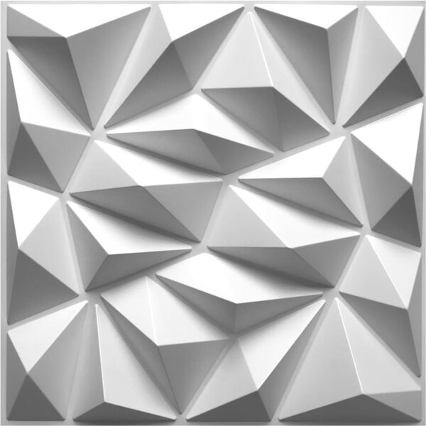 Obkladové panely 3D PVC DIAMANT malý bílý rozměr 50 x 50 cm, tloušťka 1 mm