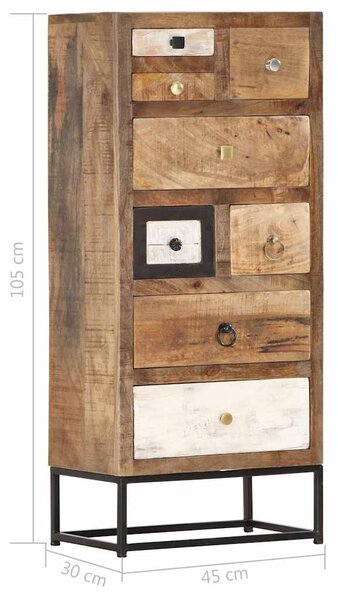 Komoda se zásuvkami 45 x 30 x 105 cm masivní recyklované dřevo 286508