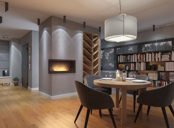 InFire - Rohový BIO krb 45x90 cm 3kW černá