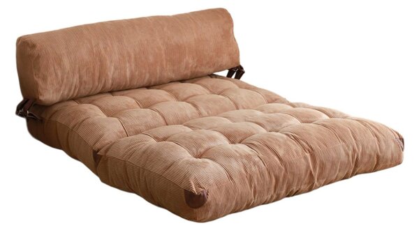 Hanah Home Dvoumístná futonová rozkládací pohovka Kadife camel