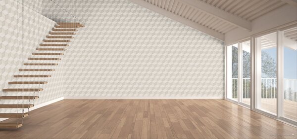 3D vliesová tapeta na zeď, světle béžovo-šedá, imitace dřeva, RE521091, Renaissance, Design Id