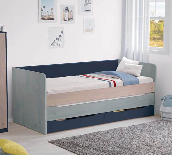 Čilek Patrová postel pro 3 děti 90x200 cm s úložným prostorem (schody) Trio Studio