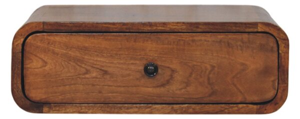 Závěsný noční stolek Avora v kaštanovém odstínu s 1 zásuvkou, 45 × 32 × 15 cm