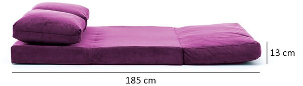 Hanah Home Dvoumístná futonová rozkládací pohovka Taida fialová
