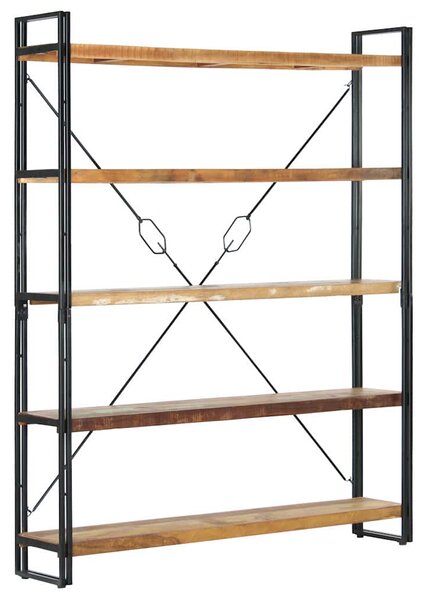 Knihovna s 5 policemi 140x30x180 cm masivní recyklované dřevo 286583