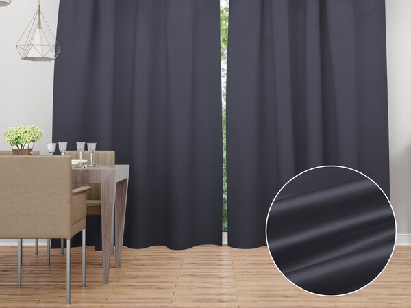 Biante Saténový závěs LUX-056 Antracitově šedý 140x140 cm