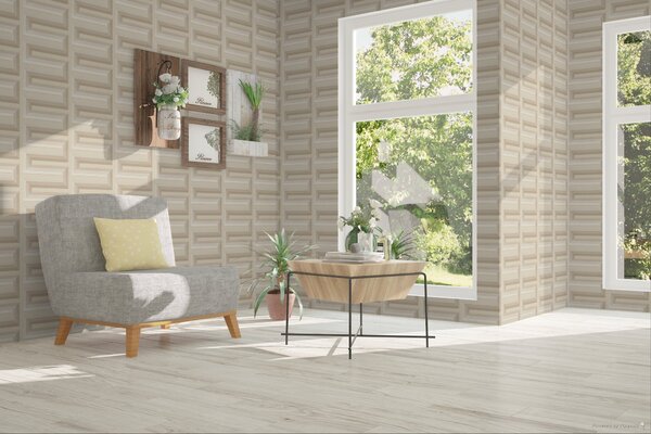 Světle béžová 3D vliesová tapeta na zeď, RE521072, Renaissance, Design Id