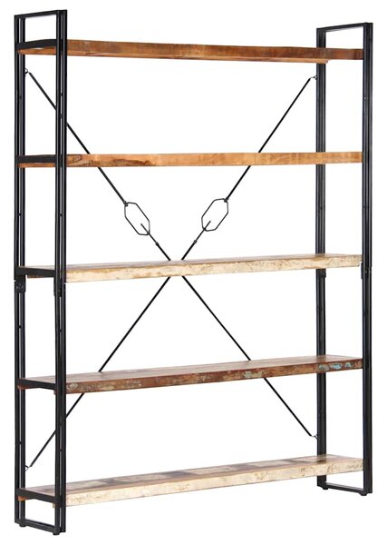 Knihovna s 5 policemi 140x30x180 cm masivní recyklované dřevo 286583