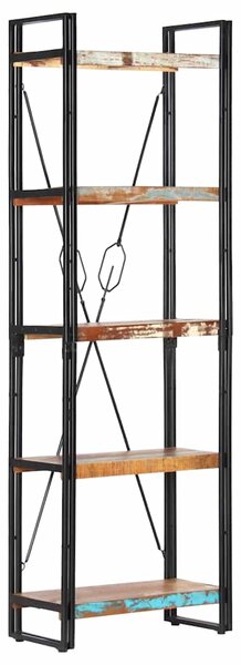 Knihovna s 5 policemi 60x30x180 cm masivní recyklované dřevo 286585