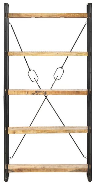 Knihovna s 5 policemi 90x30x180 cm masivní mangovníkové dřevo 286581