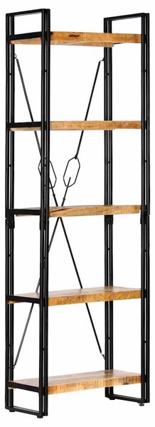 Knihovna s 5 policemi 60 x 30 x 180 cm masivní mangovník 286582