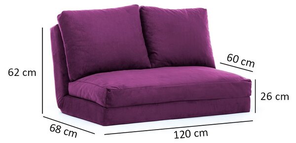Hanah Home Dvoumístná futonová rozkládací pohovka Taida fialová