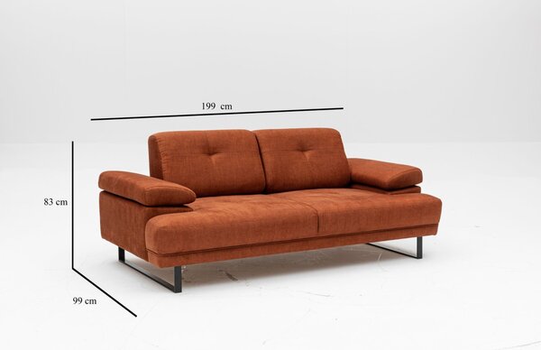 Hanah Home Dvoumístná pohovka Mustang 199 cm oranžová