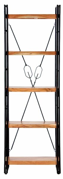 Knihovna s 5 policemi 60 x 30 x 180 cm masivní akáciové dřevo 286588