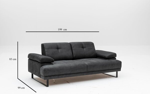Hanah Home Dvoumístná pohovka Mustang 199 cm antracitová