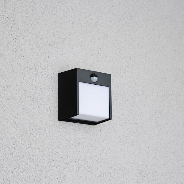 Brilagi-LED Venkovní nástěnné svítidlo se senzorem TERNI LED/12W/230V černá IP44