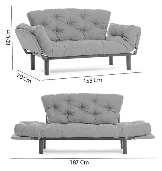 Hanah Home Dvoumístná rozkládací pohovka Nitta 155 cm vícebarevná
