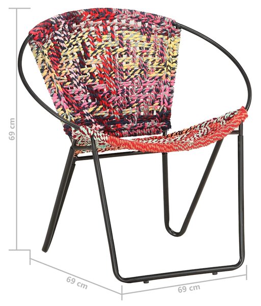Kruhové křeslo vícebarevné chindi textil 286609