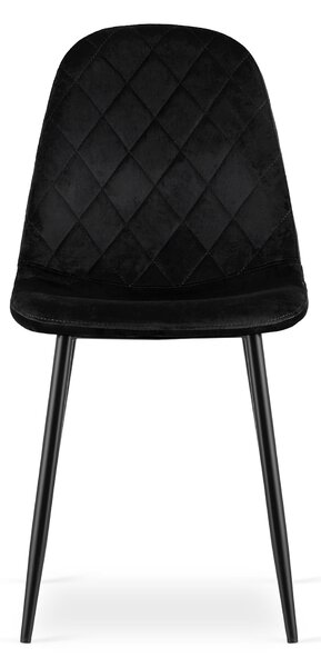 Jídelní set 1 + 4, černý stůl ADRIA 120x80 cm + černá sametová židle ASTI s černými nohami