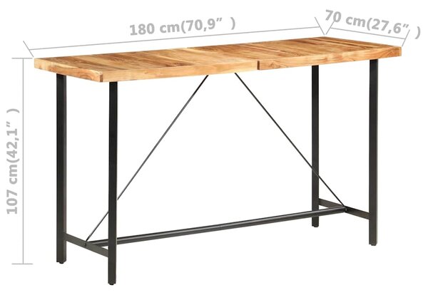 Barový stůl 180 x 70 x 107 cm masivní akáciové dřevo 286596