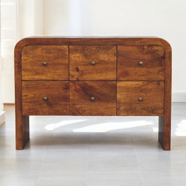 Komoda Darcy v kaštanovém odstínu s 3 zásuvkami, 110 × 35 × 80 cm