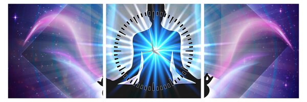 Obraz - Meditace (s hodinami) (90x30 cm)