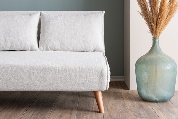 Hanah Home Dvoumístná rozkládací pohovka Seater Folde bílá