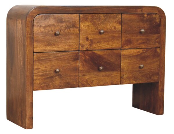 Komoda Darcy v kaštanovém odstínu s 3 zásuvkami, 110 × 35 × 80 cm