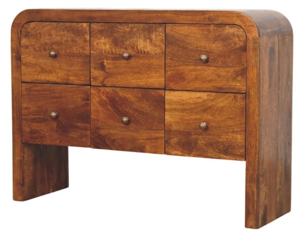 Komoda Darcy v kaštanovém odstínu s 3 zásuvkami, 110 × 35 × 80 cm