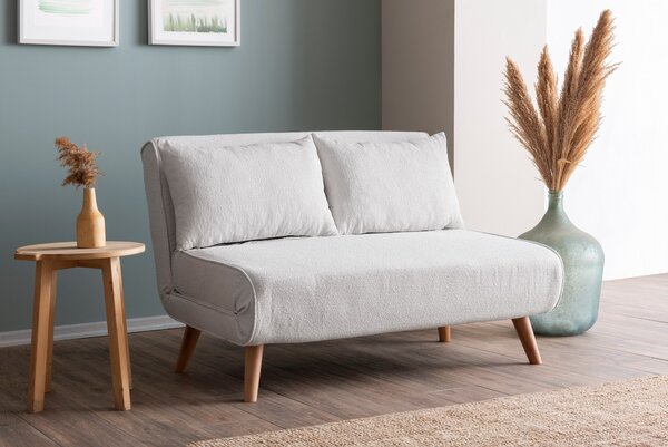 Hanah Home Dvoumístná rozkládací pohovka Seater Folde bílá