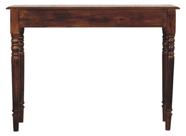 Konzolový stolek v kaštanovém odstínu s 3 zásuvkami, 110 × 35 × 80 cm